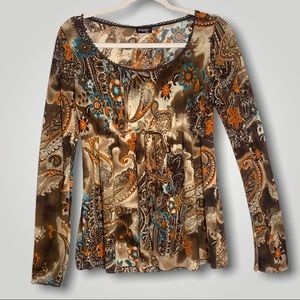 Patterned long sleeve Maternity top